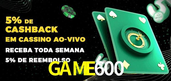 Promoções do cassino ao Vivo GAME600